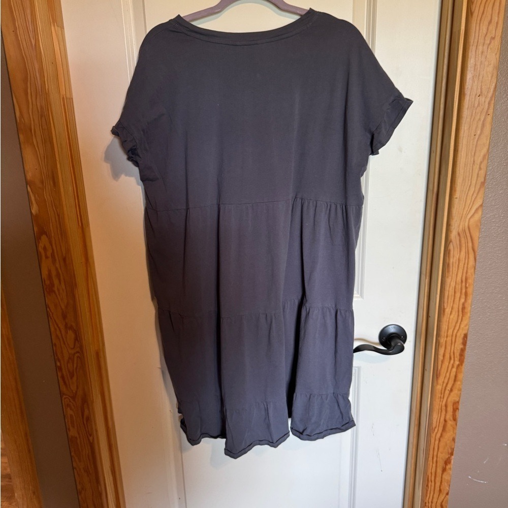 Time and Tru Women Size 16/18 XL Gray Ruffle Sleeve Tunic Dress - Picture 5 of 6